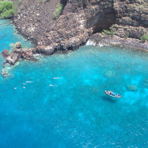 a blue pool of water
