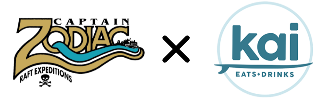 Logos: Captain Zodiac Raft Expeditions and Kai Eats Drinks.